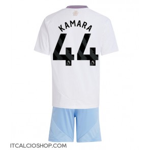 Aston Villa Boubacar Kamara #44 Seconda Maglia Bambino 2024-25 Manica Corta (+ Pantaloni corti)